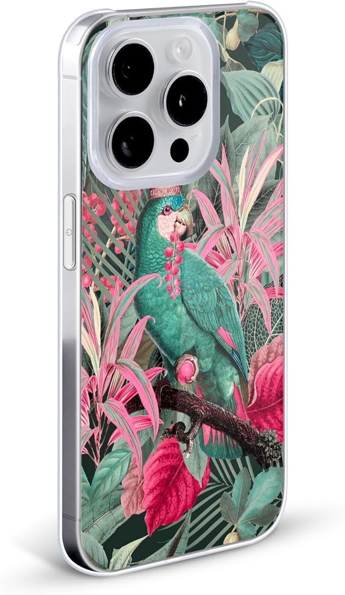 Head Case Designs Officially Licensed LebensArt Parrot King Birds and Floral Hard Back Case Compatible with Apple iPhone 15 Pro Max