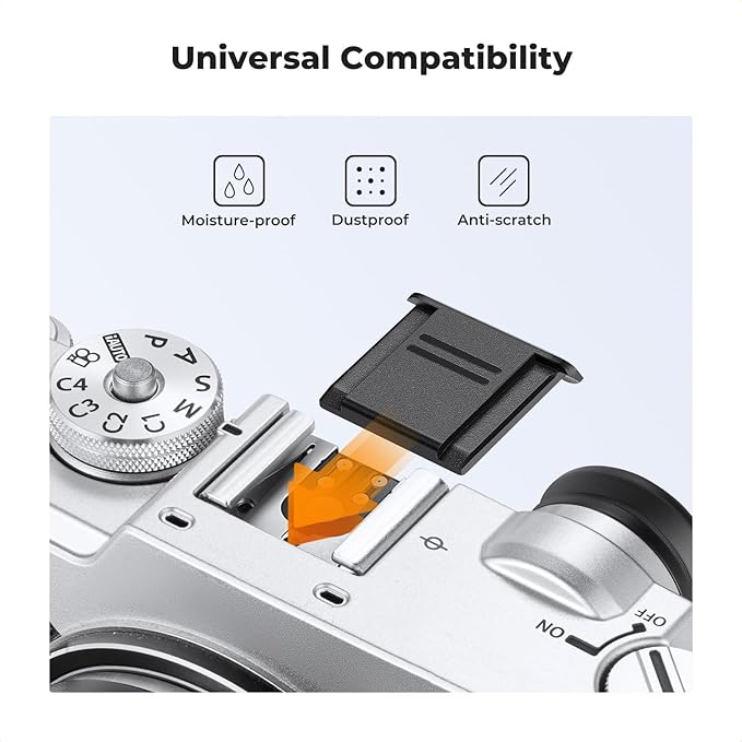 K&F Concept RF Mount Rear Lens Cap & Body Cap Cover & Hot Shoe Cover Kit, RF Lens Cap, RF Mount Back Cap, RF Cap for Canon EOS R50 R100 R10 R8 R7 R6 R6 II R5 R5C R3 RP