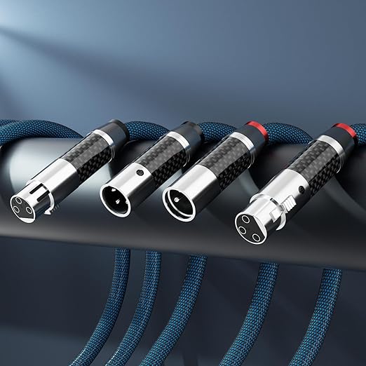 Monosaudio 17AWG Audiophile XLR Cables OFC Silver Plated Pair Female to Male Balanced Interconnect Cable Signal Cord Speaker Cables for Audio,Speakers,Subwoofers,Turntable,Amplifier,DAC(1M/3.3Ft)