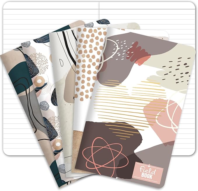 Elan Publishing Company 5 x 8 Field Book 5 Pack Set - Line Text/Boho