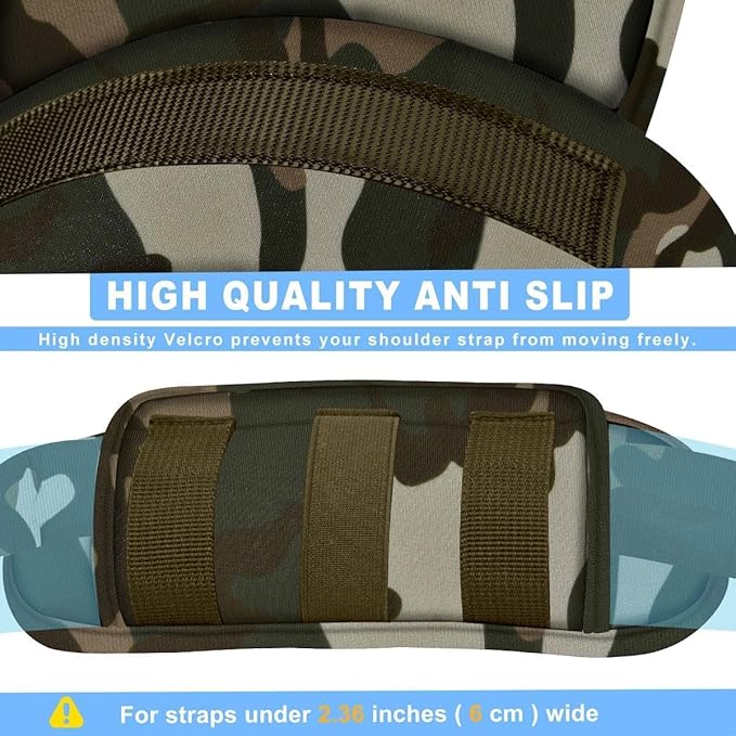 ZINZ 2-Pack Tactical Shoulder Pad, Ultra-Thick Comfort Cushion for Vest Straps, Backpacks, Breathable & Shock-Absorbing,Camouflage-Green