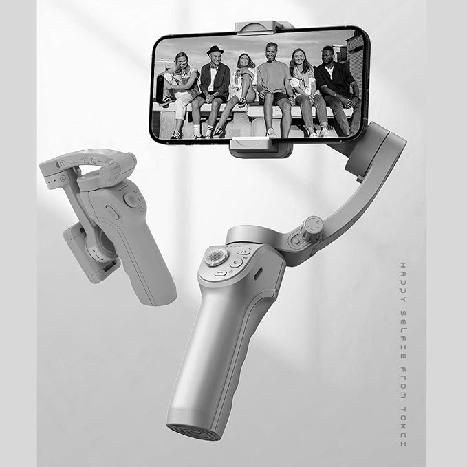 Dpofirs 3 Axis Phone Gimbal Stabilizer, Foldable Portable Handheld Stabilizer with AI Face Object Tracking for Video Recording, Bluetooth Selfie Stick