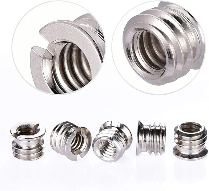 Maxmoral 3 Sets 1/4 Inch to 3/8 Inch Threaded Screw Mount Adapter Set for Camera Tripod Monopod DSLR Camera Flash Trigger - Female to Female Adapter, Male to Male Screw, Reducer Bushing Screw