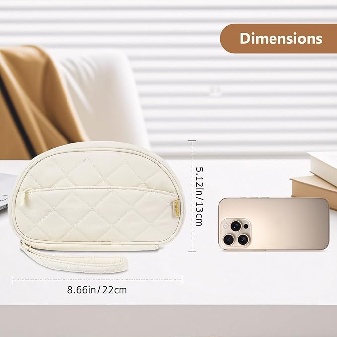 Dadanism Cord Organizer Travel Cable Bag, Electronics Organizer Travel Case, Tech Electronic Bag Tech Pouch Accessories Storage for Essentials, Cord, Charger, Cables, USB Flash Drive, Beige