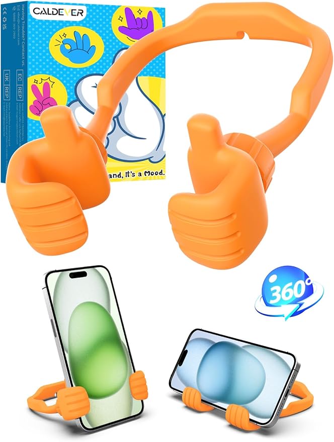Easter Basket Stuffers for Teens Girls Women Cell Phone Holder: Thumbs Up Lazy Phone Stand Gifts for Adults Kids Boys Men Teenager Wife Mom Funny Gag Gadgets Ideas Who Wants Nothing Gift for Easter