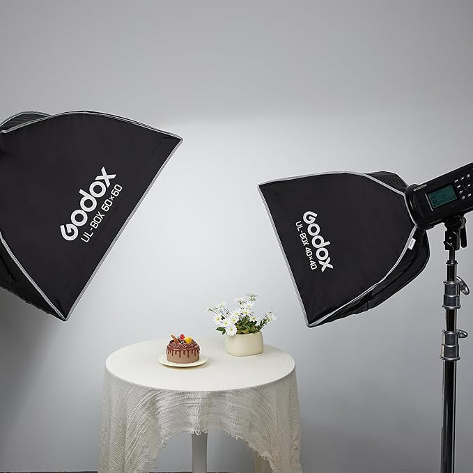 Godox UL-BOX-40 16”x16” Square Softbox with Bowens Mount, 16”/40cm Folding Quick Release Softbox Foldable Soft Box with Grid, Diffuser for Godox/SMALLRIG/Neewer/Aputure