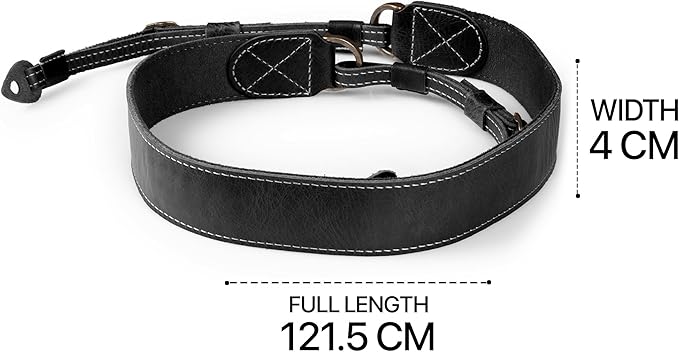 MegaGear Personalized Genuine Leather Camera Strap Custom Engraved DSLR & SLR Shoulder/Neck Strap