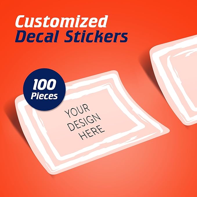 100 Custom Vinyl Stickers - Upload Your own Image, Text, Design, Logo - Personalized Logo Labels for Handmade, Packaging, Bottle, Jars, Candle, Brand Stickers (Peach, 6x4)