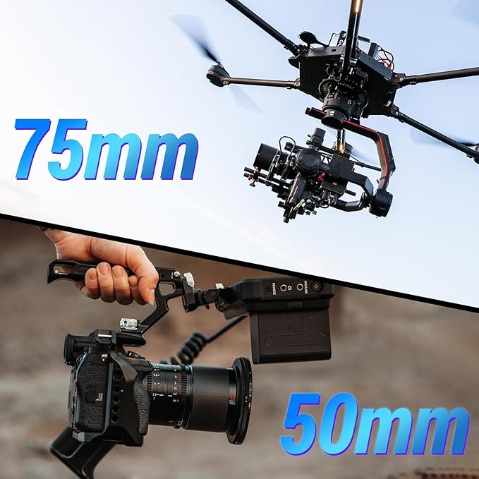 SIRUI Saturn 50mm, 75mm T2.9 1.6X Full Frame Carbon Fiber Anamorphic Lens, Cine Lens for E Mount Cameras, Less Than 500g (Blue Flare)