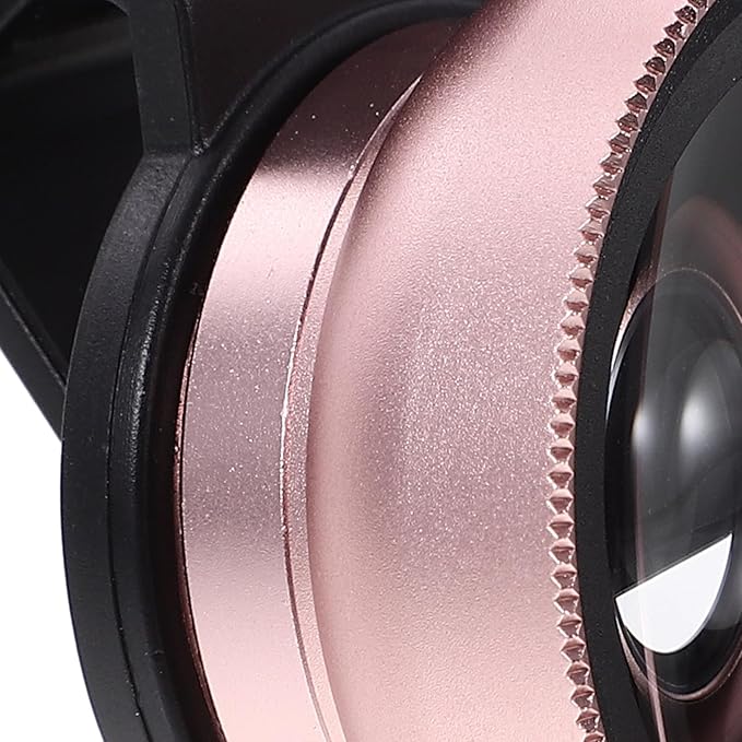 VANZACK Clip-on Phone Lens 37mm Wide Angle Amp; Macro 0.45x 49uv Dual Lens Universal for Smartphones and Tablets Rose Gold for Photography