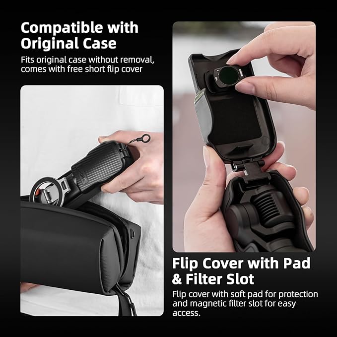 BRDRC Pocket 3 Magnetic Mount, Phone Holder for MagSafe Aluminum Alloy Magnet Expansion Adapter with Cold Shoe for DJI OSMO Pocket 3 Creator Combo Accessories (with Protective Cover)