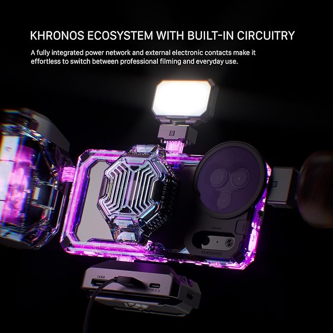 Tilta Khronos Ultimate Kit Compatible with iPhone 17 Pro – Space Gray | Focus PD Handle with Battery | USB-C Hub with HDMI & ARCA Plate | Cooling Module | 58mm ND Filter Tray | LED Light
