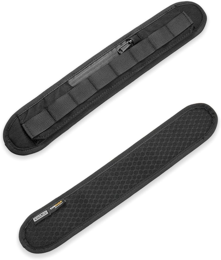 TACTICAL_GEEK TGBelt2 Shoulder Strap Pad, Shoulder Strap Cushion, Universal Replacement Pad with Zipper Pocket, Removable Backpack Strap Pad(Cordura-Black)