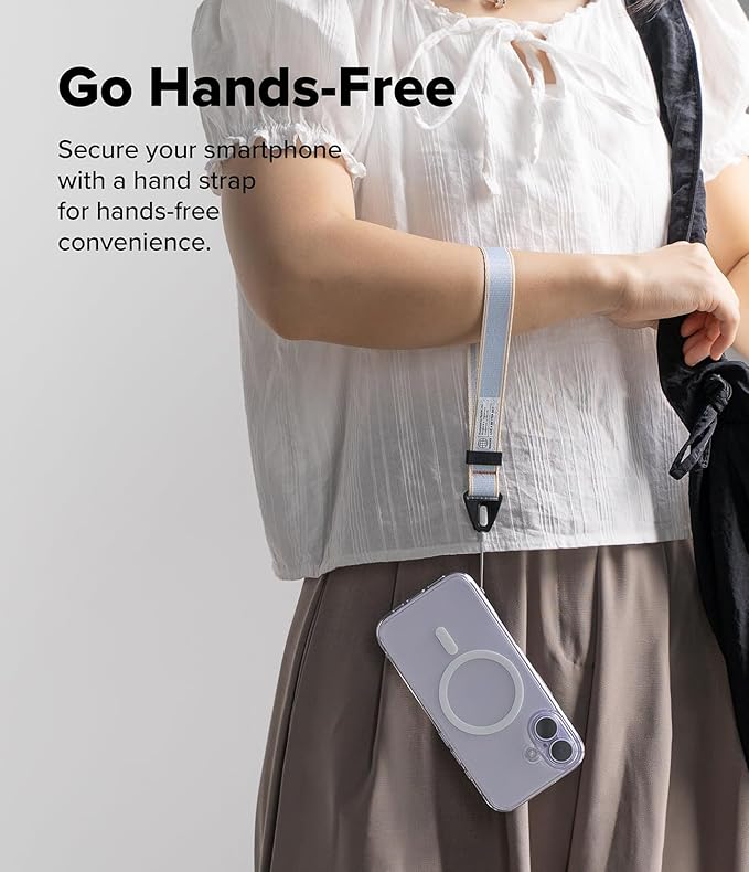 Ringke Hand Strap [Adjustable Wristlet Lanyard with Sturdy String] [One-Touch Buckle] for Phone Case, Camera, Keys, USB Flash Drive, and ID Badge - Stripe Blue