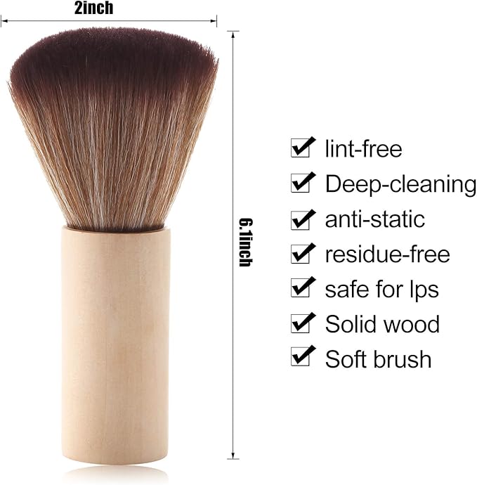 Patelai Vinyl Record Cleaner Brush Turntable Vinyl Record LP Cleaning Anti Static Dust Cleaning Brush for LP CD Albums Records