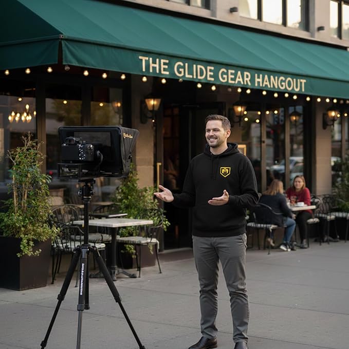 Glide Gear TMP 100 Teleprompter – DSLR, Tablet, Smartphone – 12" Glass, Carry Case, No Assembly