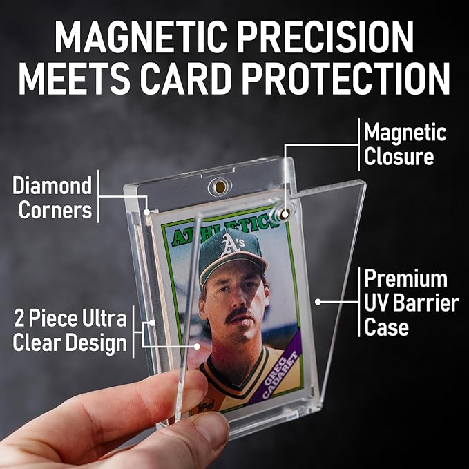 Premium 35PT - 360PT Magnetic Card Holder Case | Magnetic Trading Card Holder, Pro Sports, Football, Basketball, Baseball, MTG & TCG U-V Hard Protectors With Ultra Clear Design Display For Collectors.