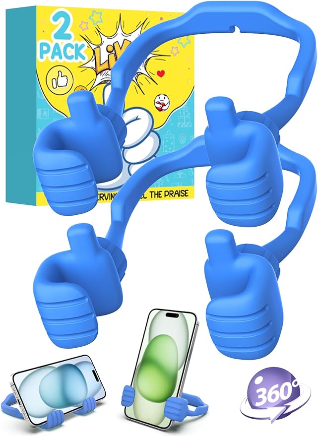 Easter Basket Stuffers Gifts for Teen Boys Men Adults Cell Phone Stand: UPGRADE Easter Gifts for Kids Son Adjustable Lazy Thumbs Up Phone Holder for Desk Cool Gadgets Fun Gifts ideas for Him Husband