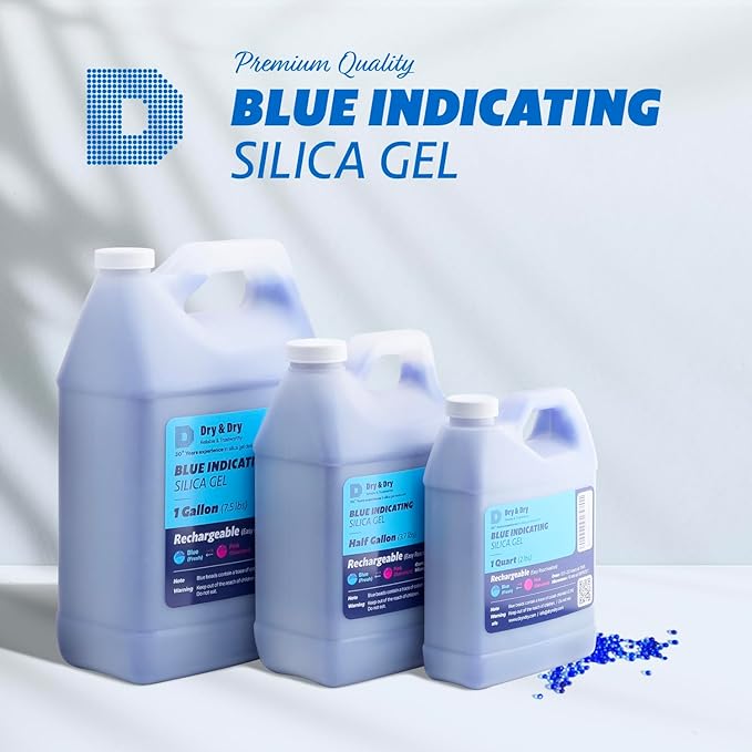 Dry & Dry [30 LBS] Blue Indicating Silica Gel Beads(Industry Standard 3-5 mm) - Reusable Desiccant Beads Silica Beads(Blue to Pink) Silica Gel Bulk