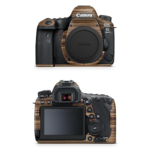 Camera Skin Compatible with Canon EOS 6D Mark II Camera (2017) - Dark Zebra Wood - Premium 3M Vinyl Protective Wrap Decal Cover - Easy to Apply | Crafted in The USA by MightySkins