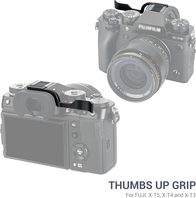 JJC Metal Thumb Up Grip for Fujifilm Fuji X-T5 XT5 X-T4 XT4 X-T3 XT3 Camera, Hot Shoe Thumb Rest Support for Easier Handling & Secure Hold