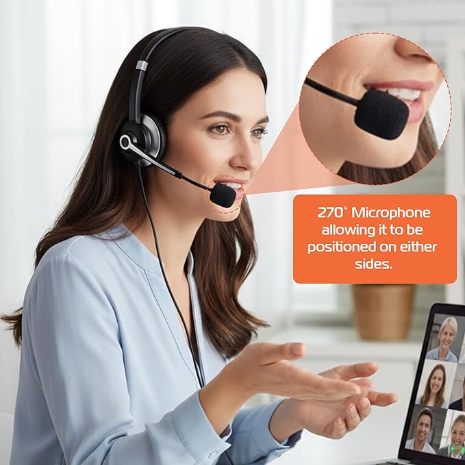 Spracht USB Wired Headphones for Work, WorkIT! Single Ear Computer Headset with Microphone, USB A & USB C Head Sets, Comfortable Wired Headphones with Microphone for Work, Online, Office