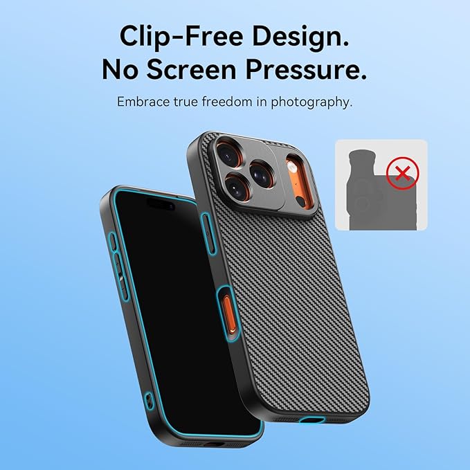 APEXEL 17mm Thread Lens Phone Case Compatible for iPhone 17 Pro, Compatible with All Telephoto & Macro Lenses, Durable Protective Cover Black