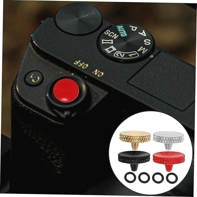 4pcs Elegant Camera Soft Button Replacement Shutter Release Button Aluminum Alloy Concave Surface for Photography Enthusiast