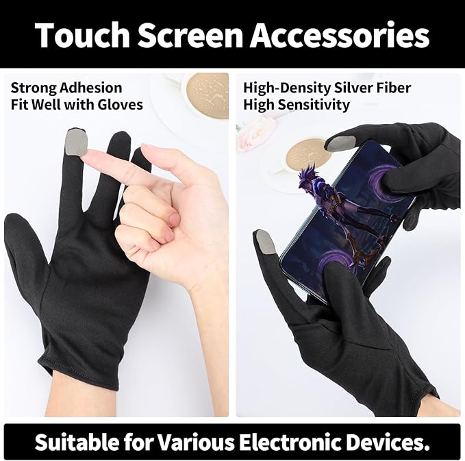 ENPOINT Touch Screen Gloves, Black Cotton Gloves for Dry Hands Sleeping, Black Gloves Men and Women Moisturizing Gloves, Black Work Gloves for Coin Handling, Jewelry, Photography, 5 Pairs Extra Large