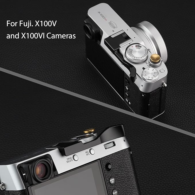 Haoge THB-XVB Metal Thumb Up Rest Hand Grip for Fujifilm X100VI Fujinon X100V Camera Accessories Black Hot Shoe Thumb Up