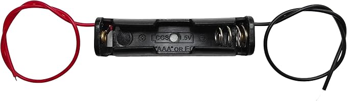 6PCS 1 x 1.5V AAA Battery Spring Clip Black Plastic 1 x 1.5V AAA Battery Case Holder Box Black Red Wire Leads