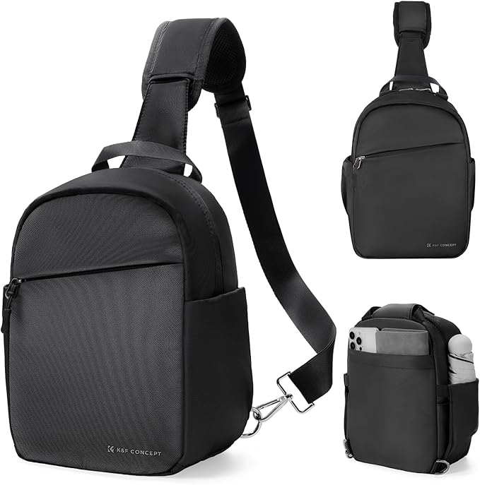 K&F CONCEPT Small Camera Bag for Photographer, Camera Sling Crossbody bag for DSLR/SLR/Mirrorless Camera, Compact Camera Case for Men and Women, Black