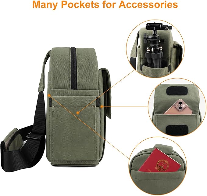 TULLIO Camera Bag Crossboy Camera Sling Chest Bag Backpack Waterproof for DSLR SLR Mirrorless Camera Waterproof for Photographer Compatible with Nikon Sony