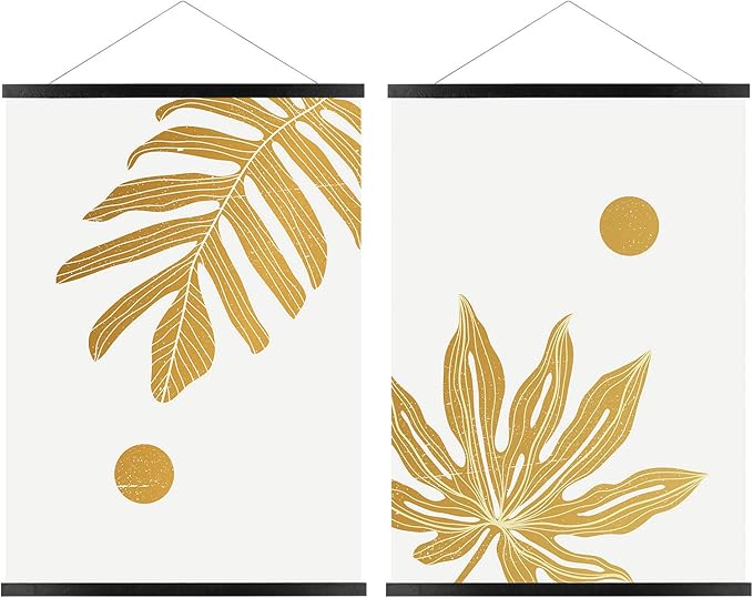 FALAMON 2 Pack Magnetic Poster Hanger Frame, 9x11 9x27 9x12 9x13 Magnet Poster Frame Hangers for Hanging Posters, Prints, Photos, Pictures, Maps, Scrolls, and Canvas Artwork (Black, 9")