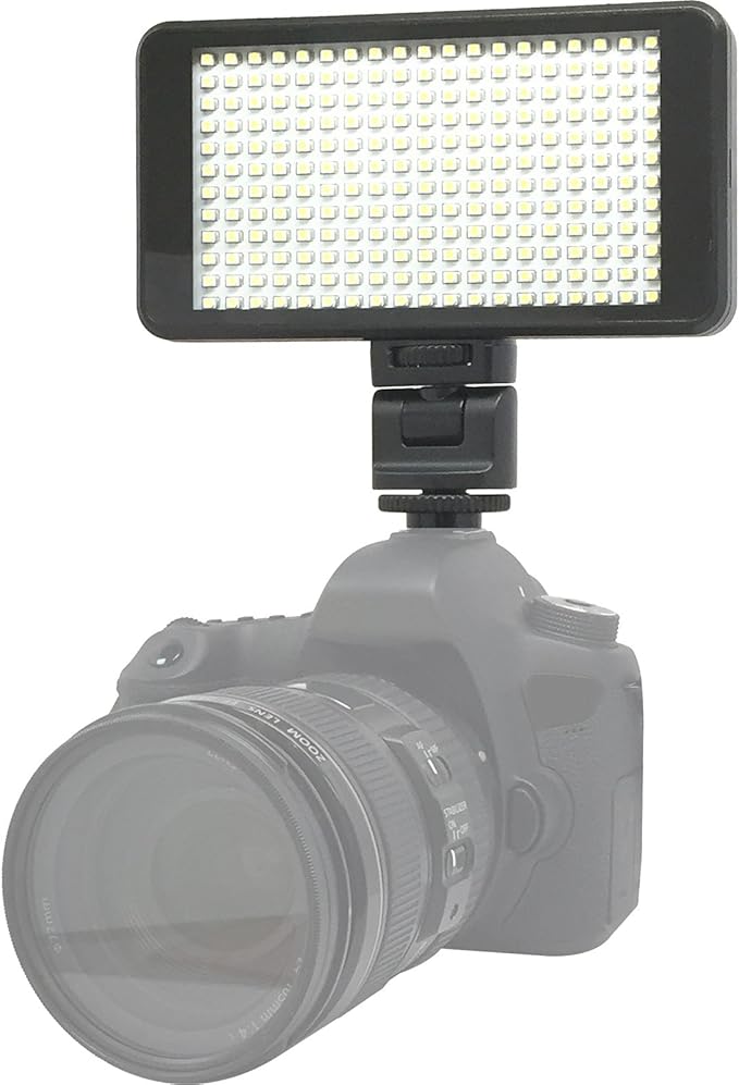 Vidpro LED-230 Photo and Video Light Kit - On Camera Panel LED Light - Adjustable and Dimmable Light Fits Cameras Video Camcorders and DLSR w/Hot Shoe Includes Rechargeable Battery Diffuser and More
