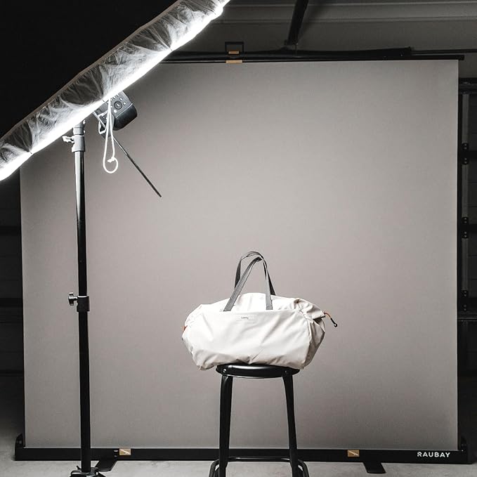 【Wider Style】 RAUBAY 78.7 x 82.7in Large Collapsible Gray Backdrop Screen Portable Retractable Panel Photo Gray Background with Stand for Video Conference, Photographic Studio, Streaming