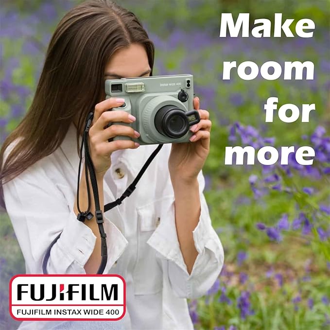 Fujifilm Instax Wide 400 Instant Film Camera (Sage Green) Bundle with Instax Wide Instant Film (40 Sheets), with Accessories Including Protective Carrying Case