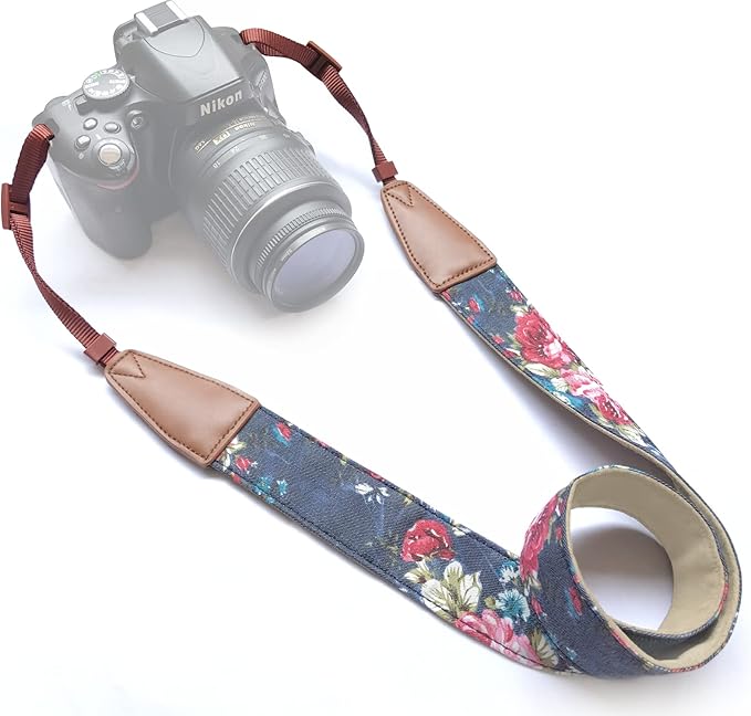 Alled Camera Strap Neck, Adjustable Vintage Floral Camera Straps Shoulder Belt for Women/Men,Camera Strap for Nikon/Canon/Sony/Olympus/Samsung/Pentax ETC DSLR/SLR