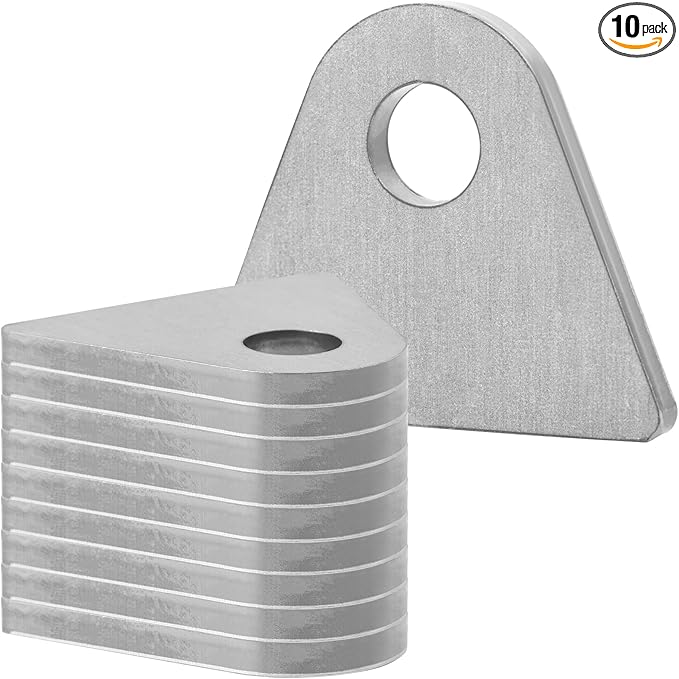 Weld on Tabs 10 PCS, 1-8/9" H x 2-2/7" W Steel Shock Mount Weld tabs with 1/2" Hole, 1/5" Thick , Weld Tabs Universal Flat Mount Bracket, Rapid Welding Version