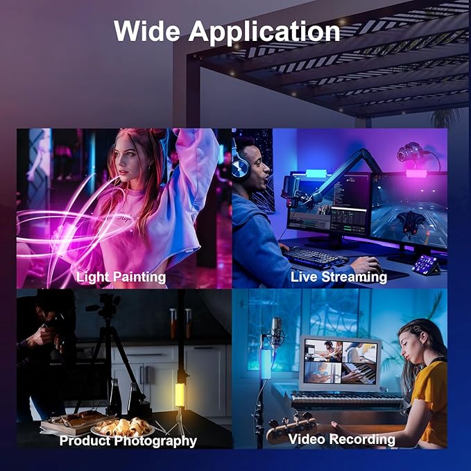 EMART Magnetic Handheld Light Wand, 360°Full RGB Mini LED Video Light Stick,1200mAh 2500-7000K 13 Effect Dimmable Camera Tube Light for Video Recording Studio Photography TikTok YouTube Vlog