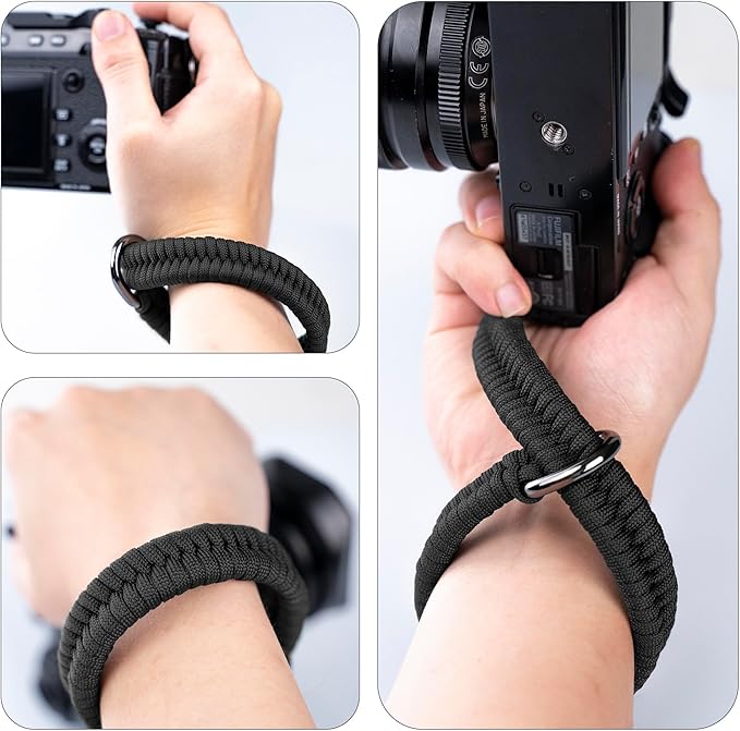 Qiang Ni Camera Wrist Strap - Paracord Quick Release Camera Hand Strap Wrist Lanyard for DSLR or Mirrorless Camera - Black