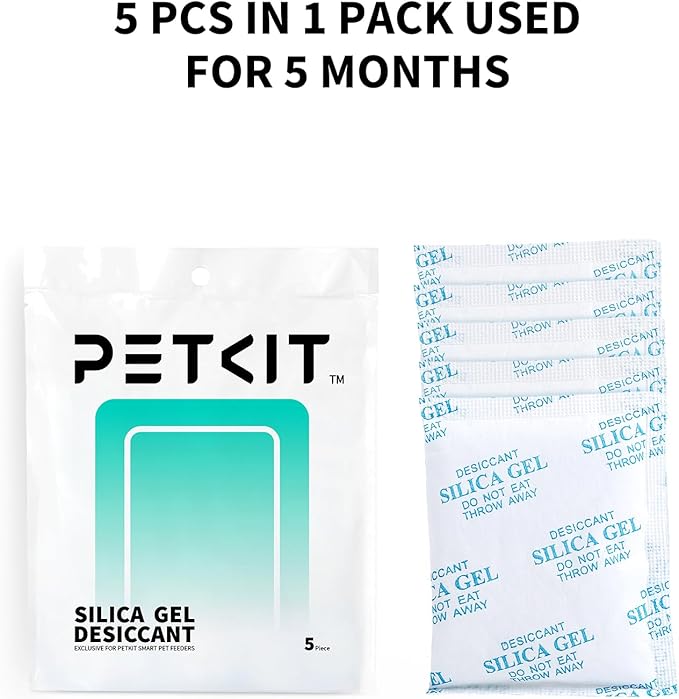 PETKIT Replaced Desiccant Bags for All Automatic Cat Dog Feeders -5 Packs, Pet Feeder Replaced Desiccant, Fresh Keeping