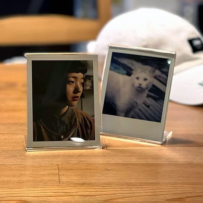 SULEPE 3.5 x 4.25 Polaroid Picture Frame for i-Type/600/SX-70/OneStep+/Instax Wide Square 300/200/210, Desktop Acrylic Picture Frame for Instant Color I-Type Film, 5 Pcs