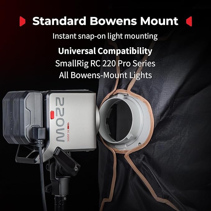 SMALLRIG 12'' x 47'' Quick Release Softbox Bowens FS-30120 with Diffuser/Honeycomb Grid/Bag, Softbox Compatible with SmallRig RC 220 pro, for Bowens Mount COB Lights, for Godox for Neewer -5370