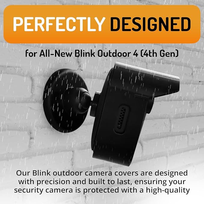 SplashNColor Blink 4 Outdoor Camera Waterproof Cover – Weatherproof Protective Skin Cover for Blink Outdoor 4 – Durable Blink Covers for Outdoors Waterproof - Easy Installation - 2 Pack - Black