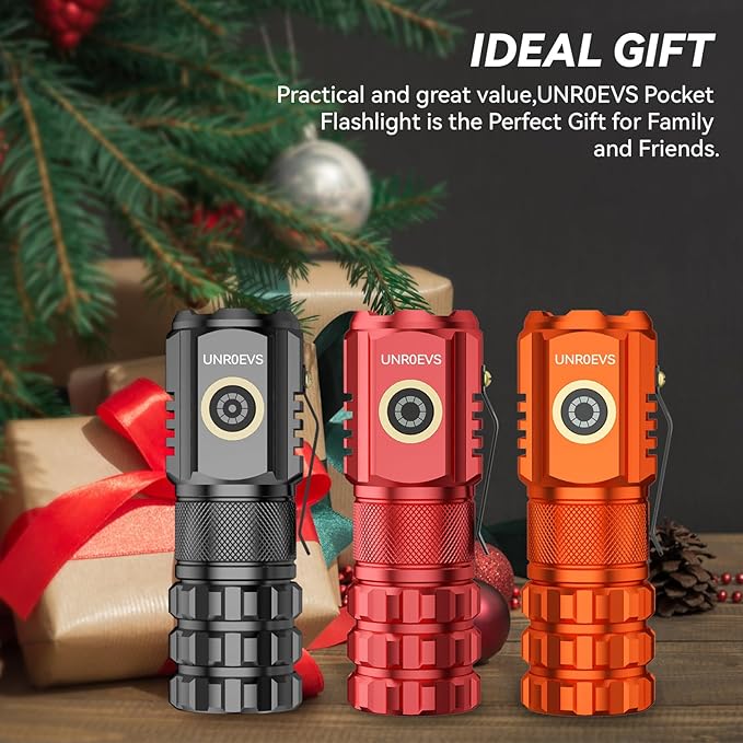 XC06 Mini Flashlight Rechargeable,Pocket Flashlight with Magnet,Super Bright Small Compact Flashlight,5 Modes EDC Flashlight for Camping,Emergency. (1, Orange)