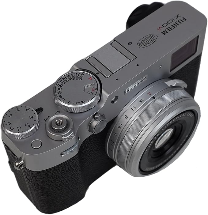 Foto&Tech Metal Hot Shoe Cover Cap Protector Compatible with Fujifilm X100V Camera (Black or Silver) (Silver Hot Shoe Cover)
