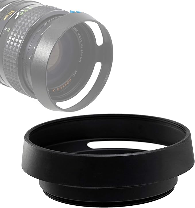 Fotasy Metal Curved Lens Hood - 40.5mm Vented Hood for Fuji, Leica, Olympus, Panasonic, Sony Lenses