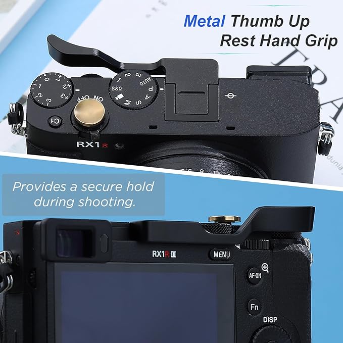 Haoge Thumb Hand Grip for Sony RX1R III Camera Accessories Metal Hot Shoe rx1r iii m3 Thumb Up Rest Hand Grip THB-RX1RIII-B Black