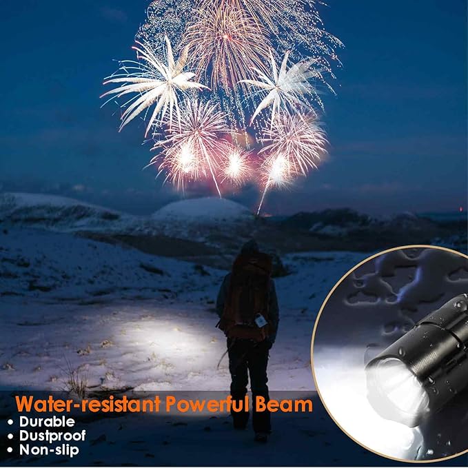 LED Flashlights, Tactical Flashlight Mini with High Lumen, Camping Handheld Pen Light, Powerful Super Bright Versatile Flash Light for Outdoor, Home, Cycling, Hiking, Emergency